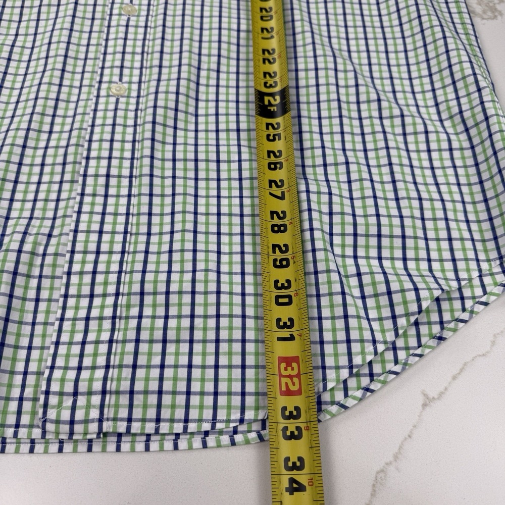 Ralph Lauren Golf Button Down Shirt Men M Blue Green Plaid Navy Embroidered Pony - Picture 7 of 8